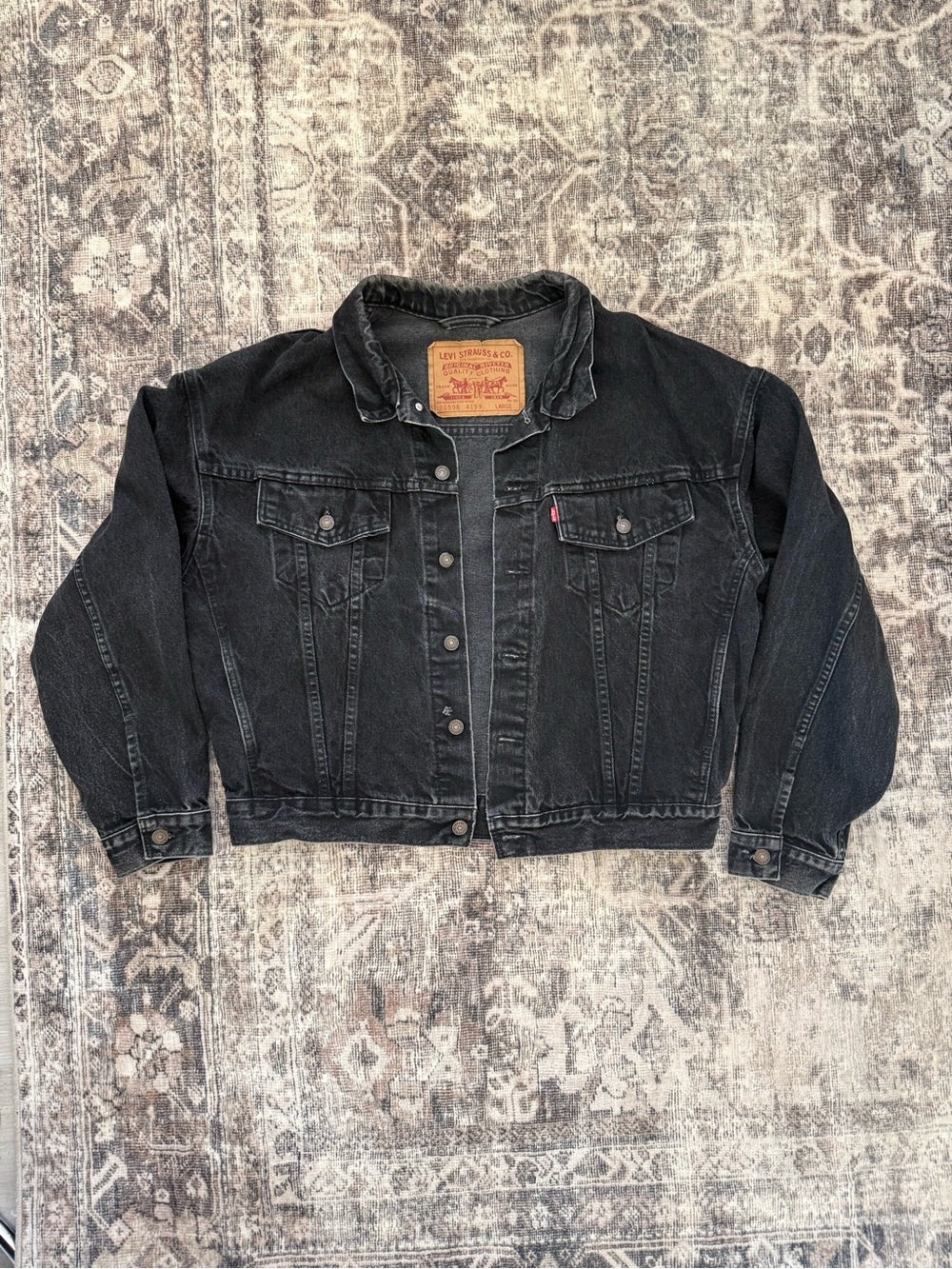Vintage Levi's Black Washed Denim Trucker Jacket